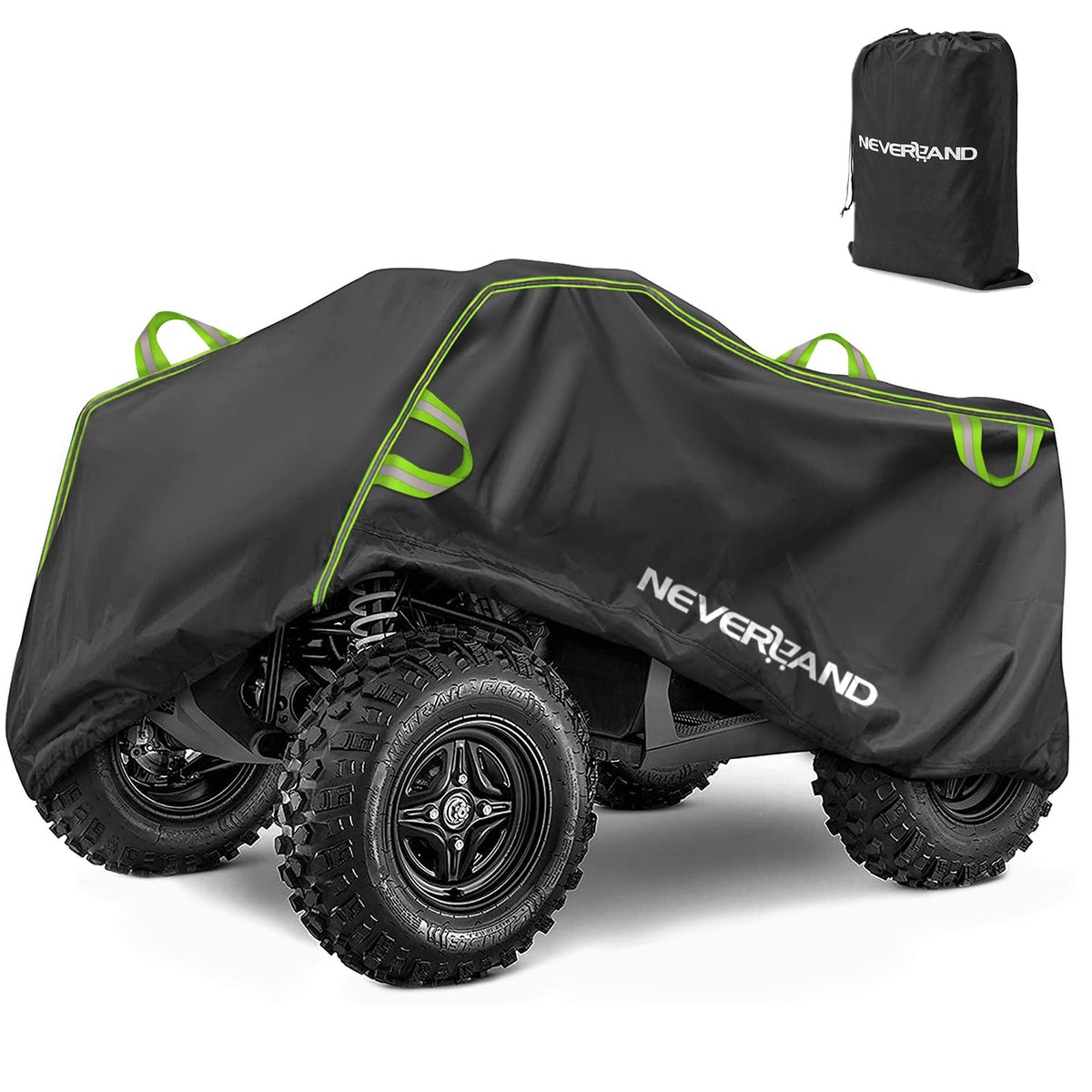 Neverland ATV cover shows waterproof PU coating protecting your quad from rain