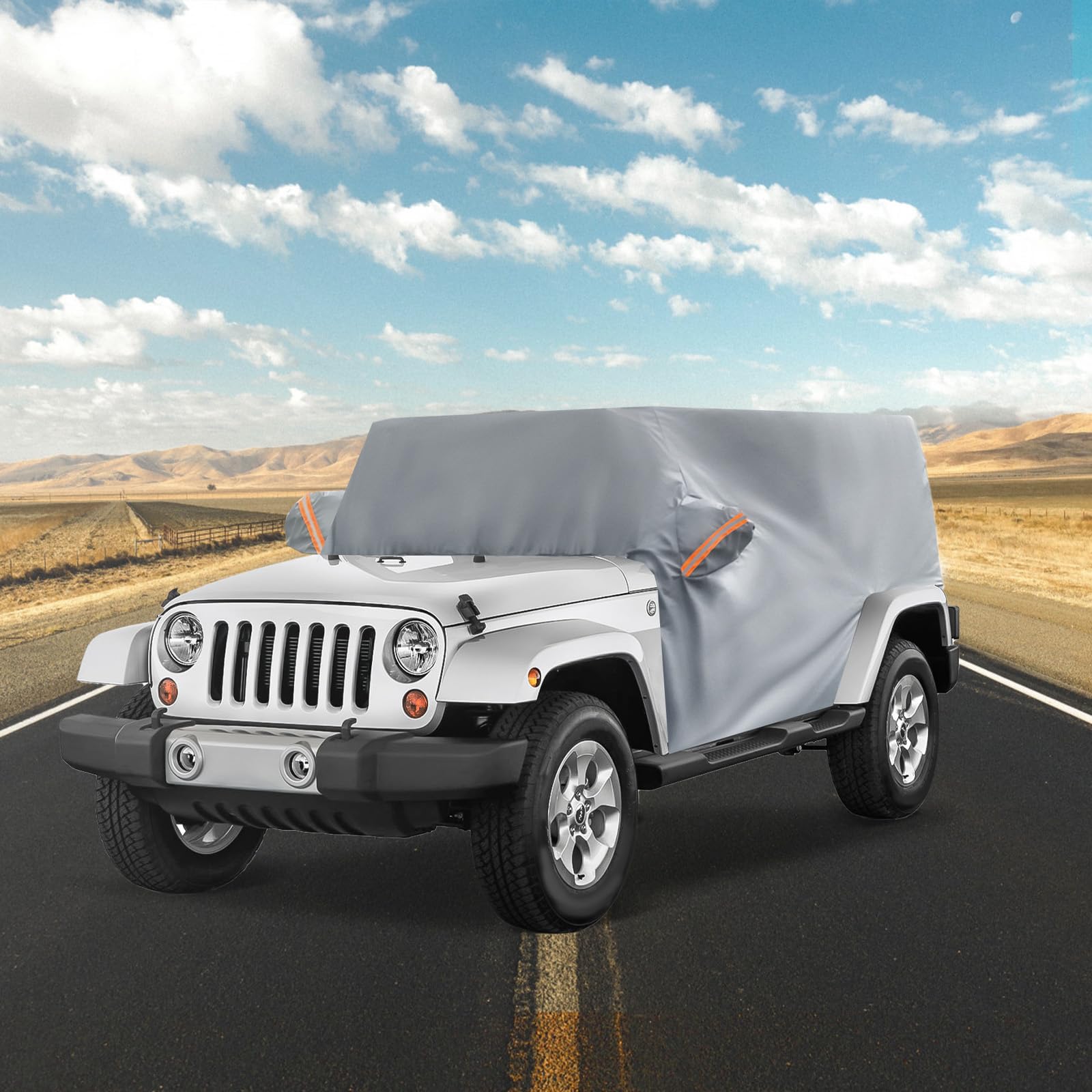 NeverLAND cab cover installed on Jeep Wrangler for clean storage