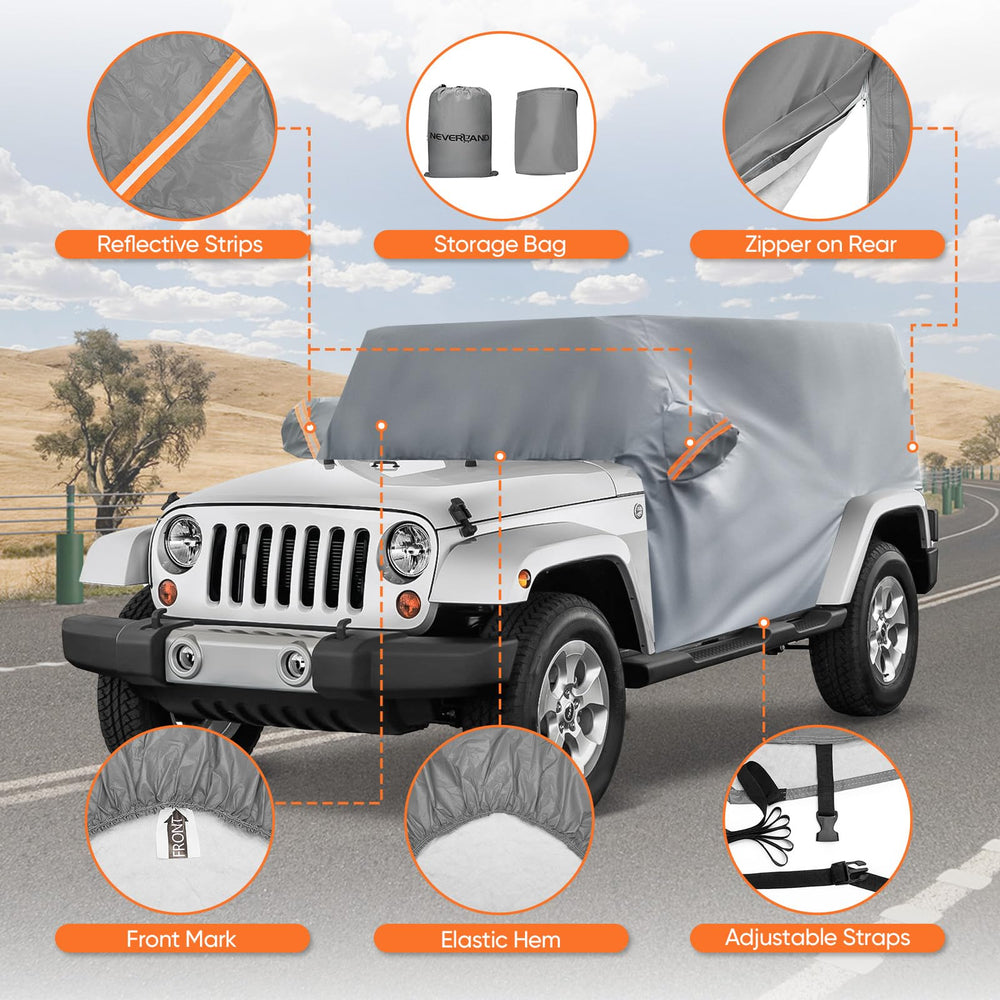 NeverLAND cab cover windproof straps secure fit in wind