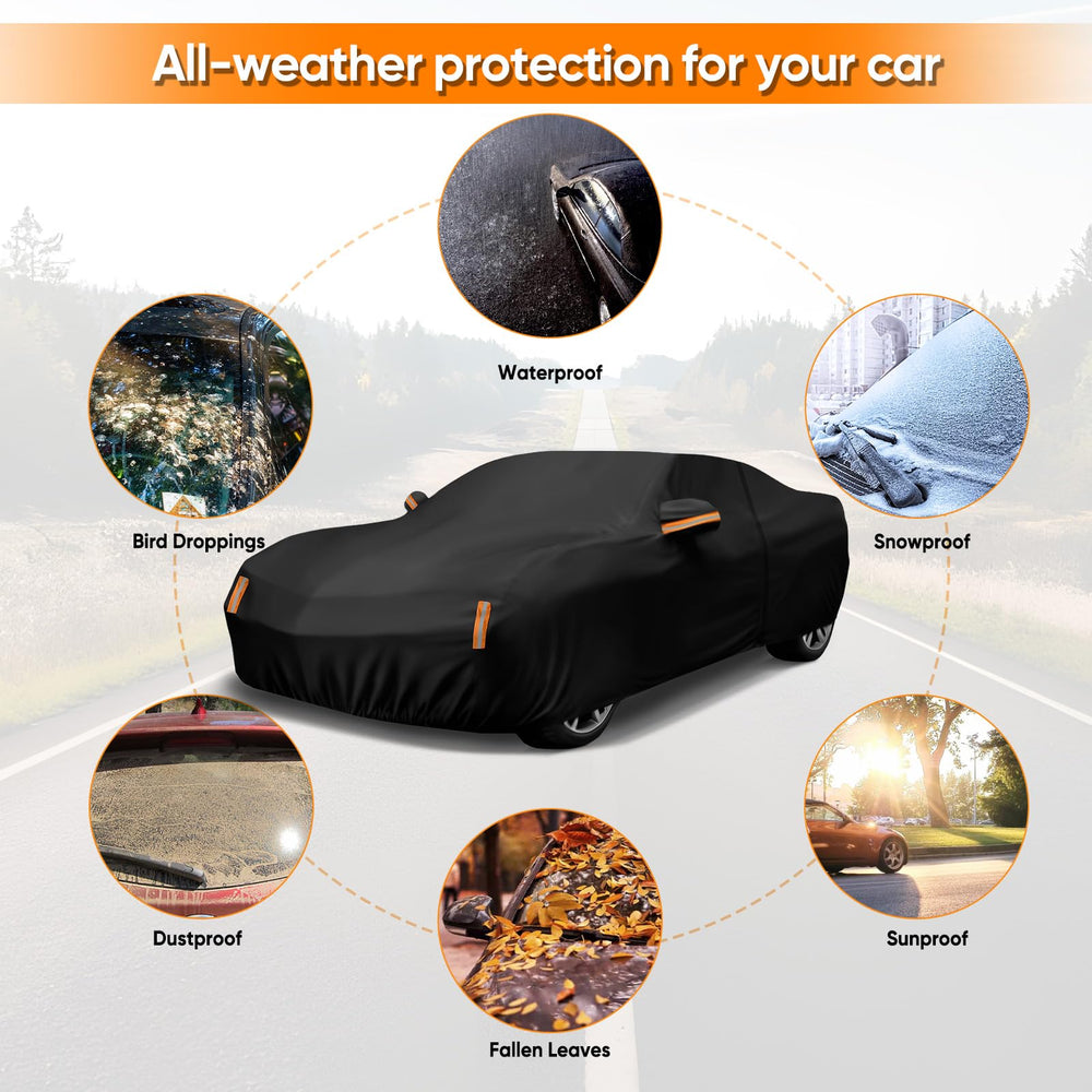 NeverLAND Camaro cover with driver door zipper enables quick access in rain.