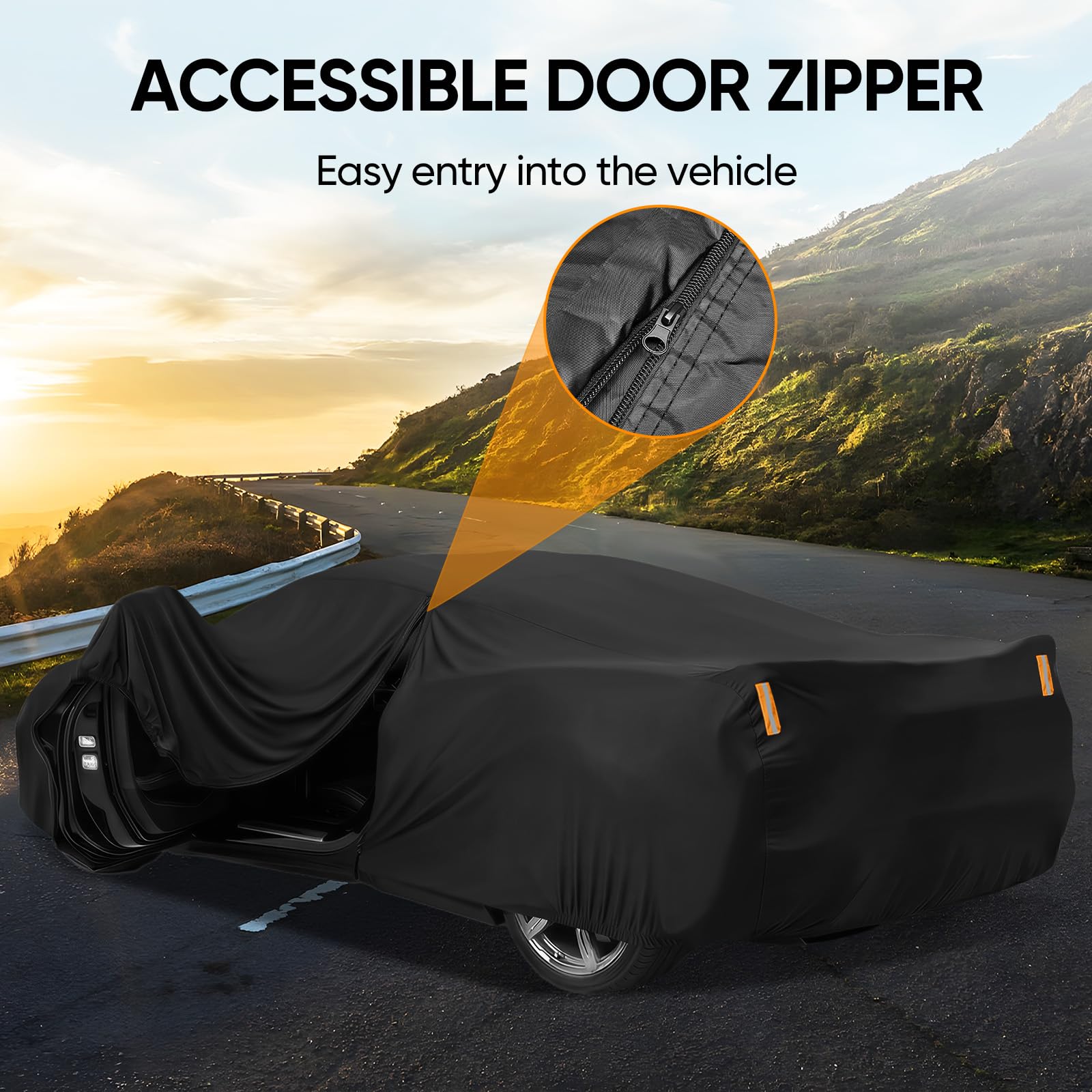 NEVERLAND cover wheel straps keep it secure in windy conditions.