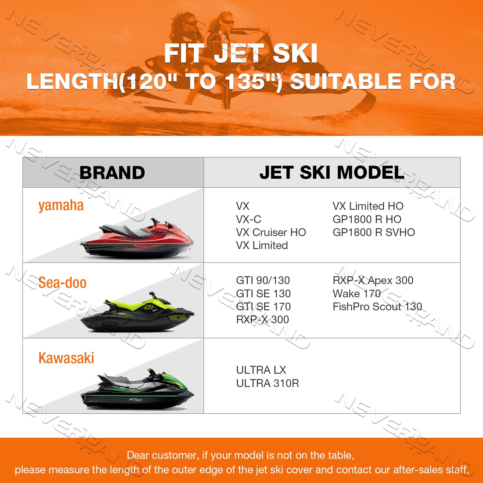 NeverLAND jet ski cover side-vent detail helps reduce moisture during transport.