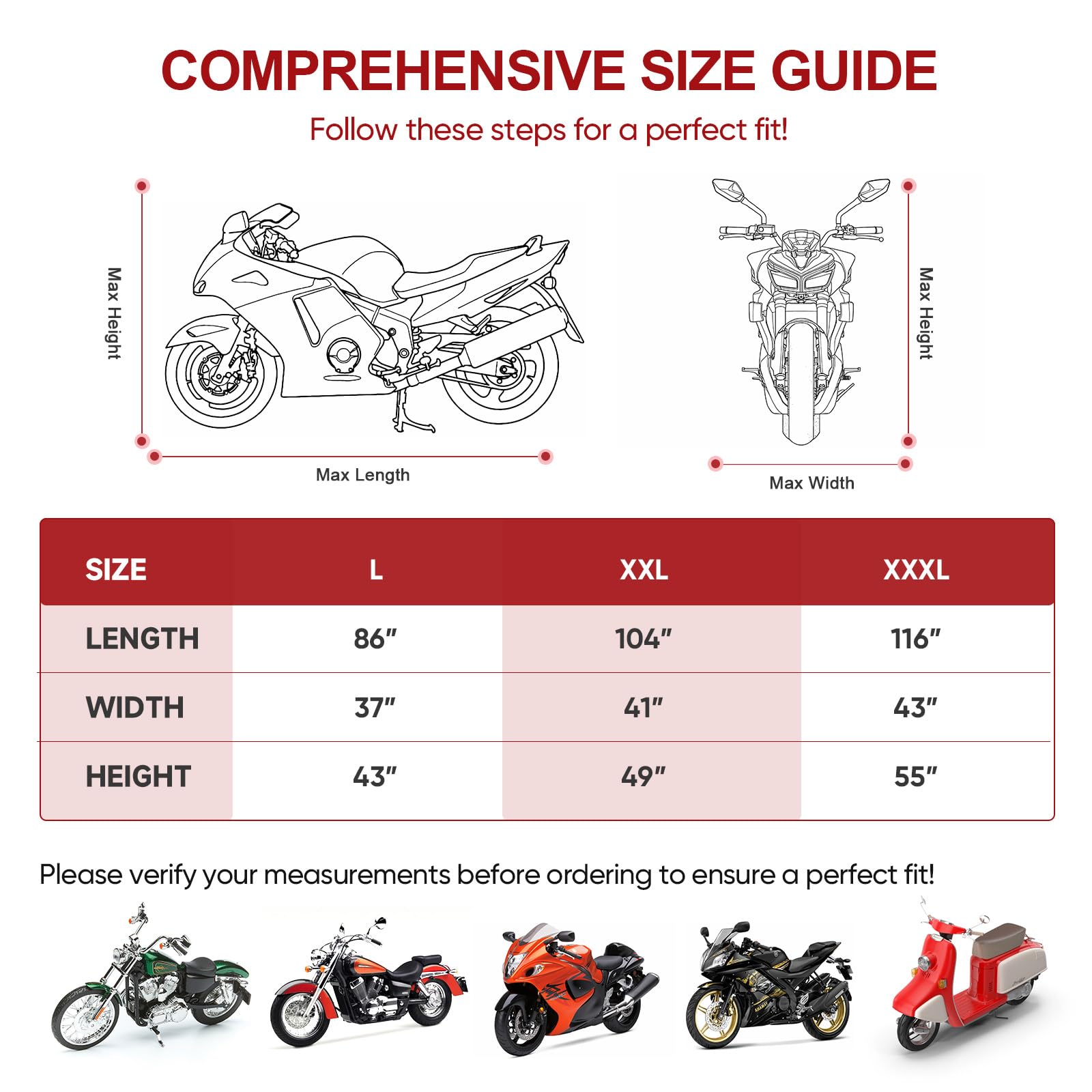 NEVERLAND XXL fit demonstrates compatibility up to 104 inches.