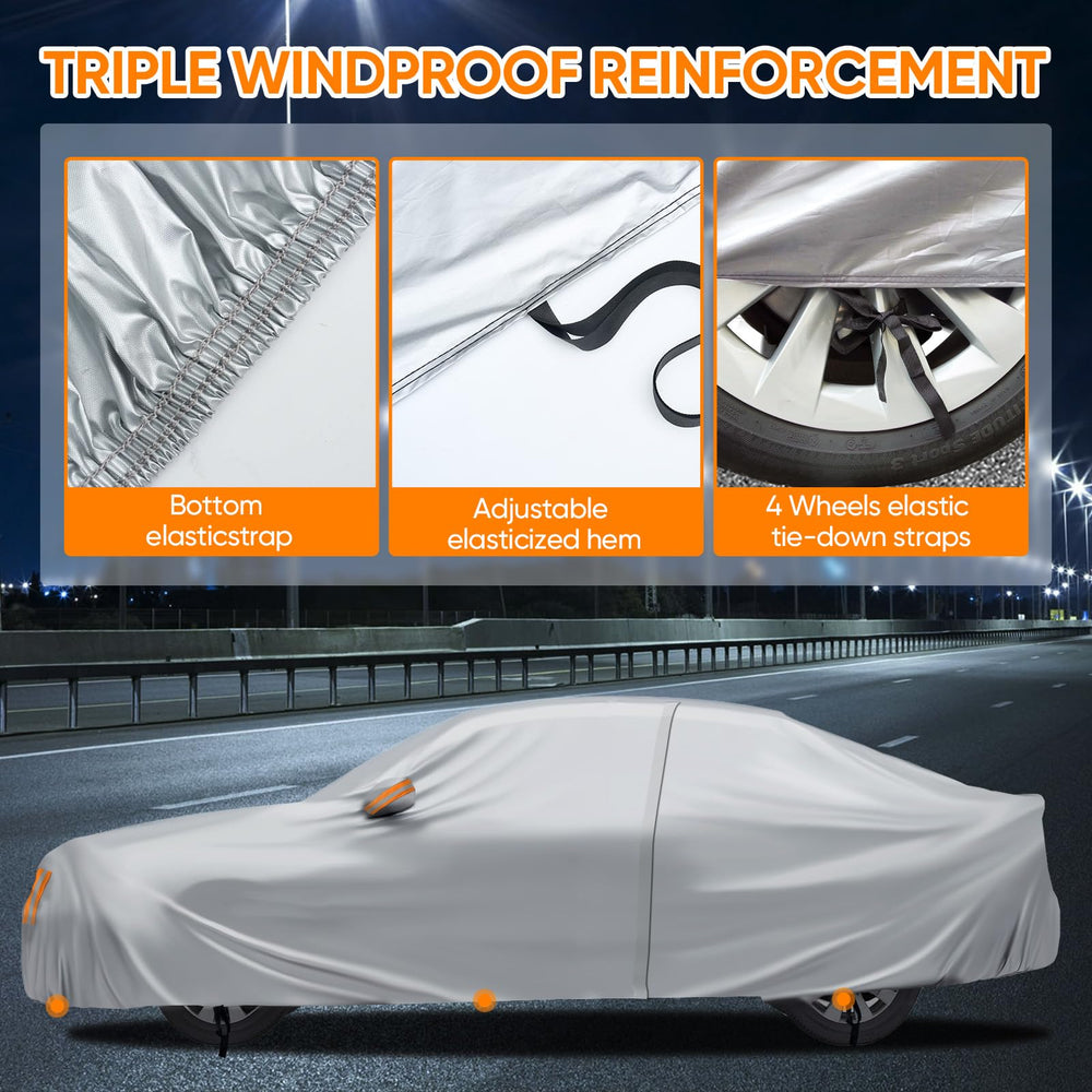 NEVERLAND sedan car cover driver-door zipper enables quick entry