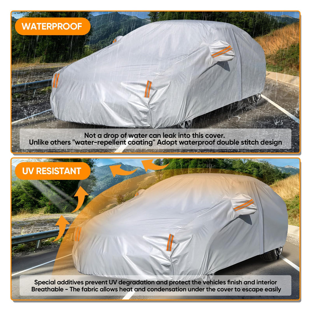 NEVERLAND sedan car cover windproof design stays secure during storms