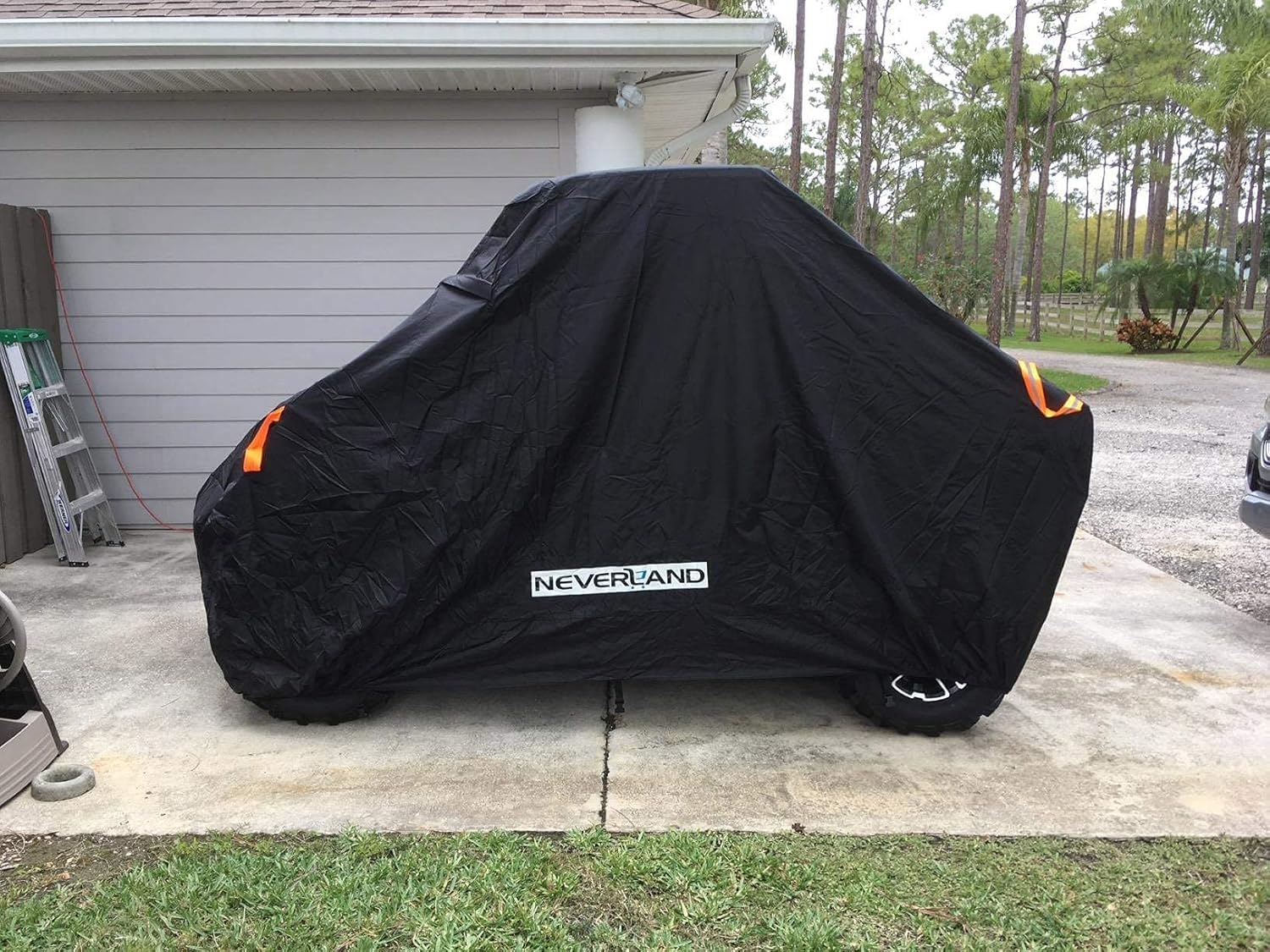 NEVERLAND UTV Cover 2-3 Seater rear view guards against weather.