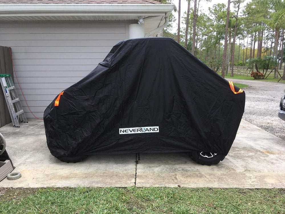 NEVERLAND UTV Cover 2-3 Seater rear view guards against weather.