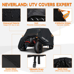 NeverLAND UTV cover adjustable straps ensuring quick secure attachment