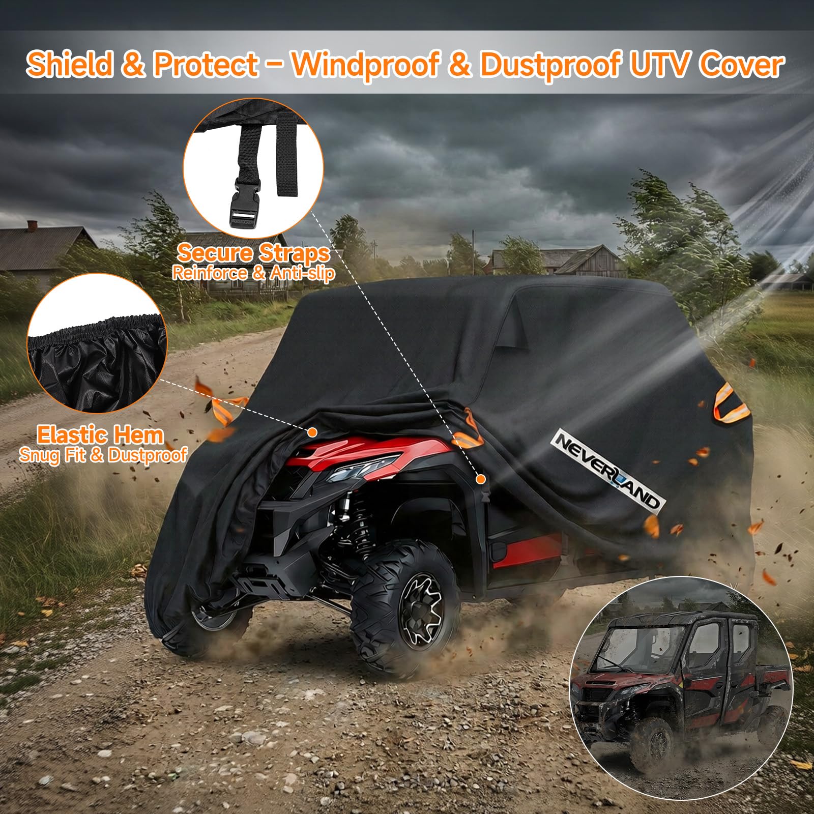 Neverland UTV cover accommodates up to 154 inches in length