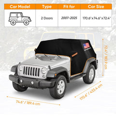 NEVERLAND Wrangler cab cover mirror reflectors boost nighttime visibility