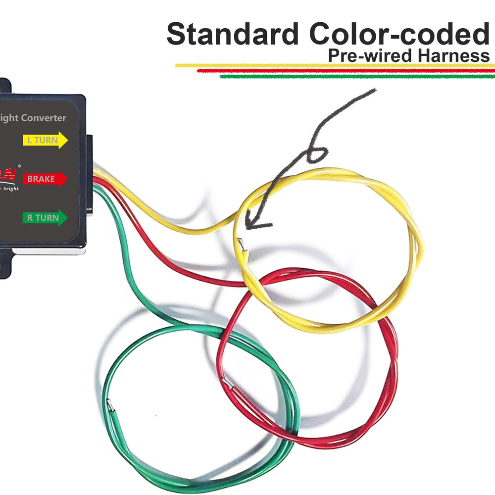 NEW SUN 4-pin flat harness close-up highlighting connection quality.