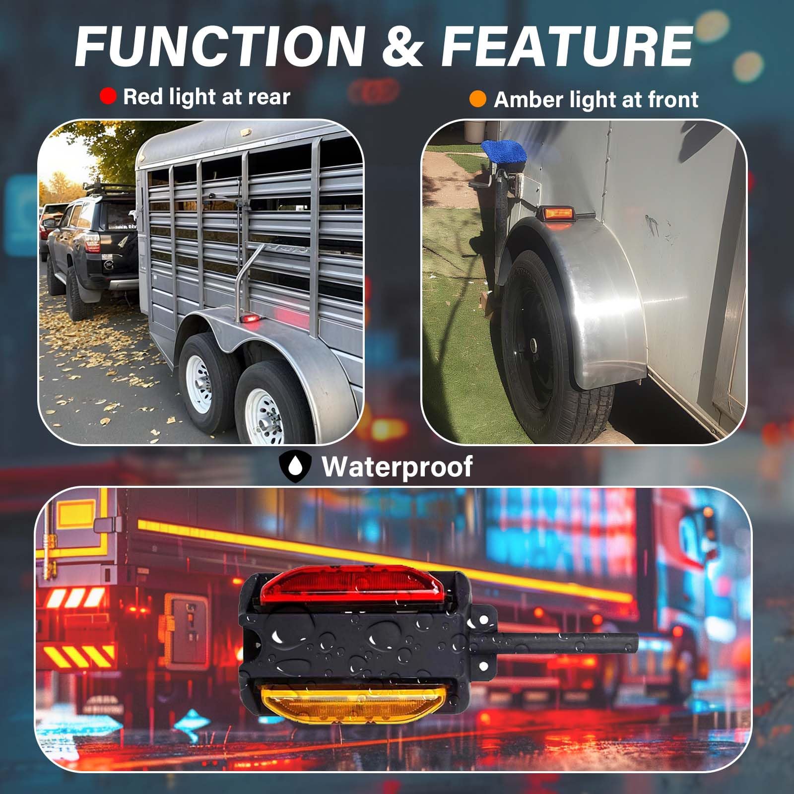New Sun LED fender light red rear signal supports safer tail signaling.