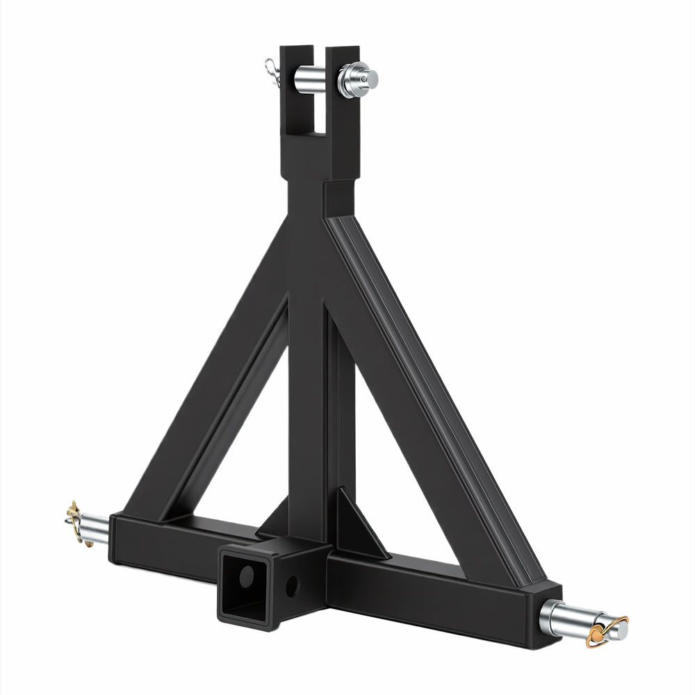 NEWBULIG 3-point hitch triangle adapter enables stable towing with reduced sway.