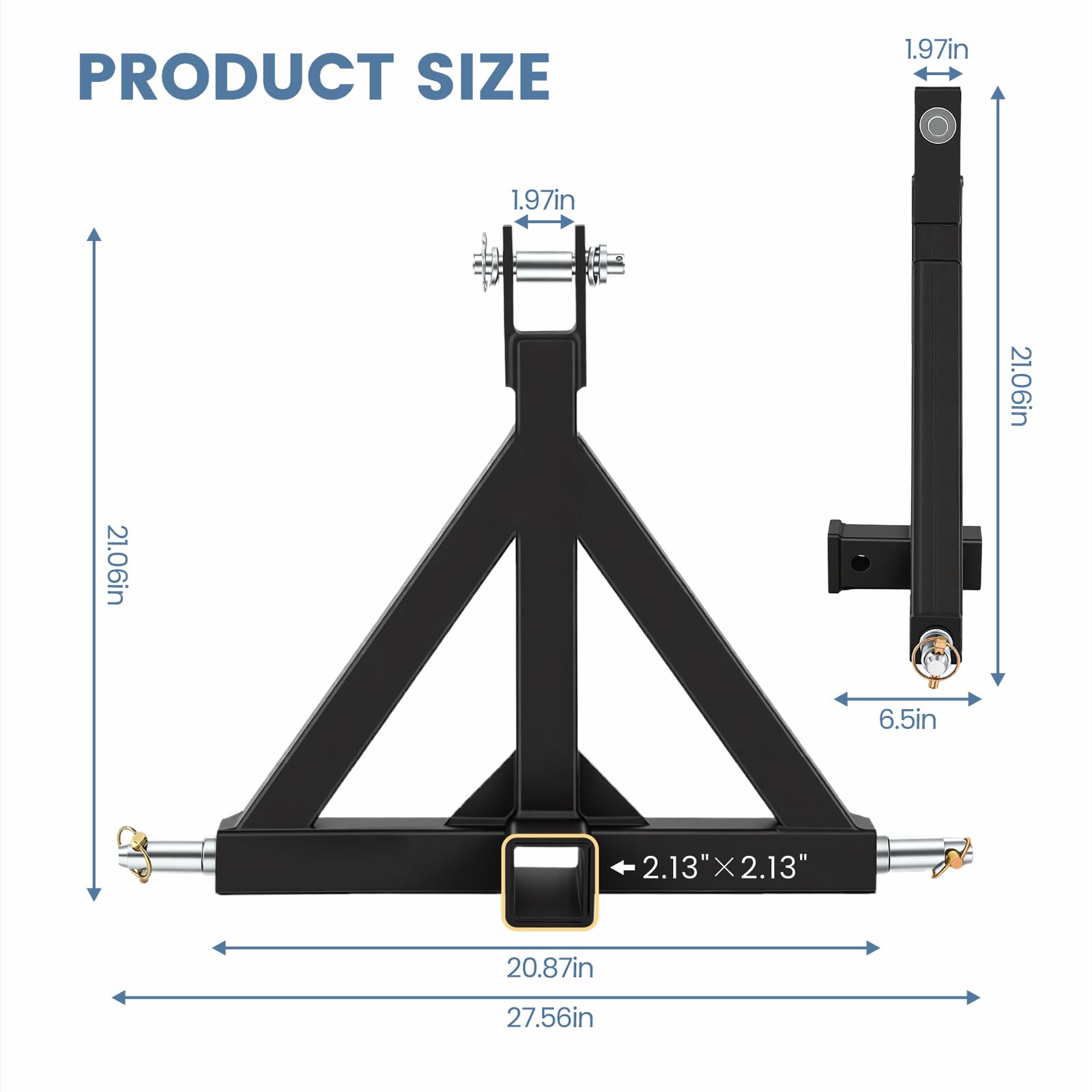 NEWBULIG adjustable pin system simplifies 3-point connections.