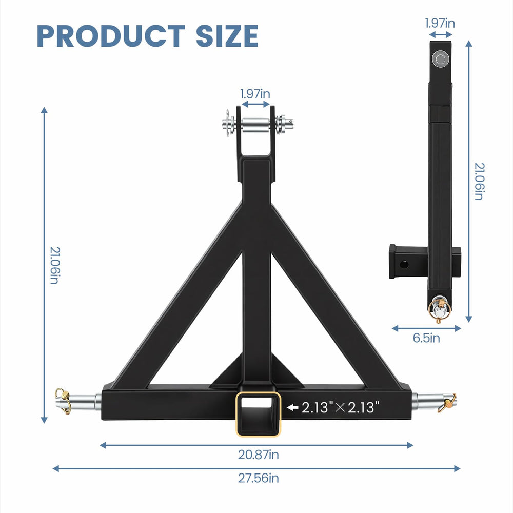 NEWBULIG adjustable pin system simplifies 3-point connections.