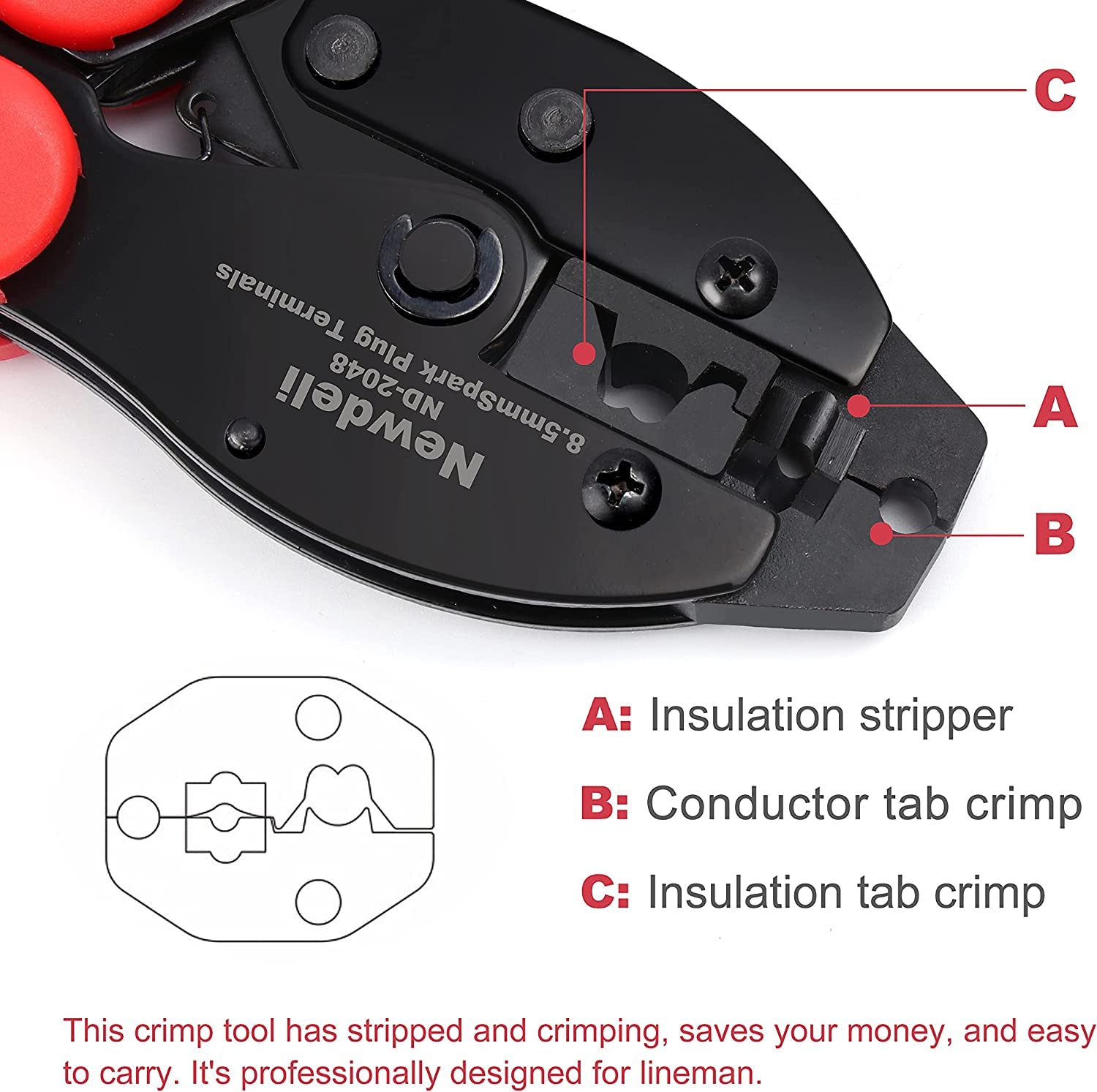 Newdeli straight terminal for straightforward wire routing.