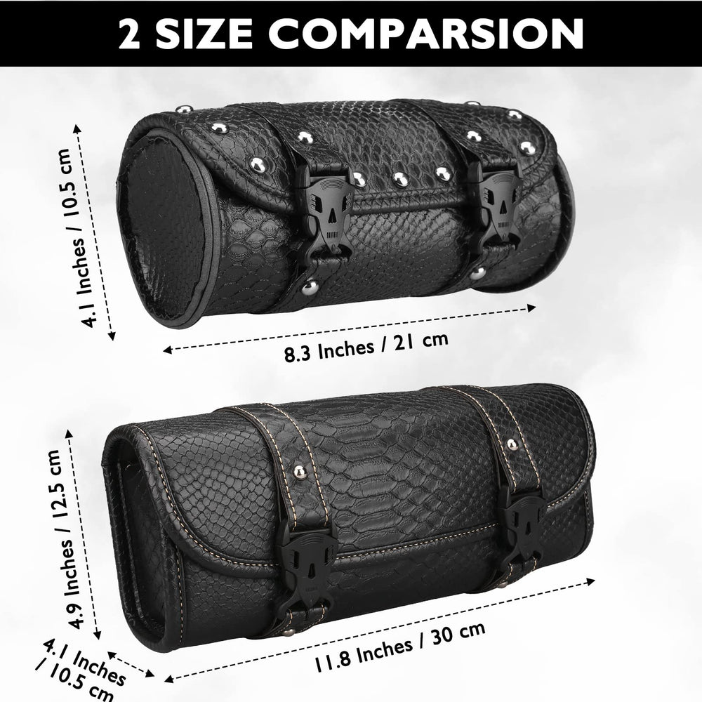 Neween motorcycle tool bag side view highlighting compact profile for space-saving mounting