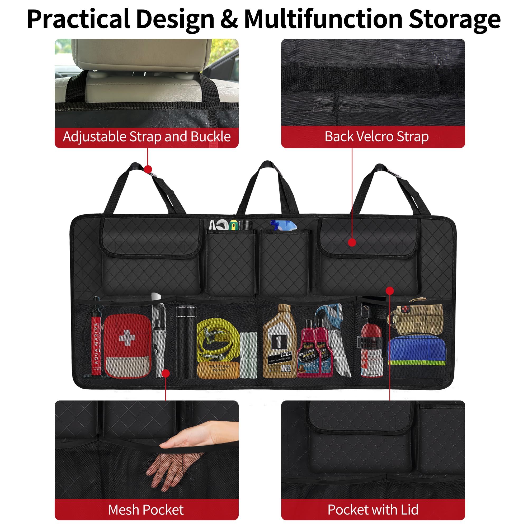 Durable 300D material of NEWFOM organizer withstands daily use.