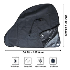 NEWFOM tongue jack protective cover shields equipment from weather.