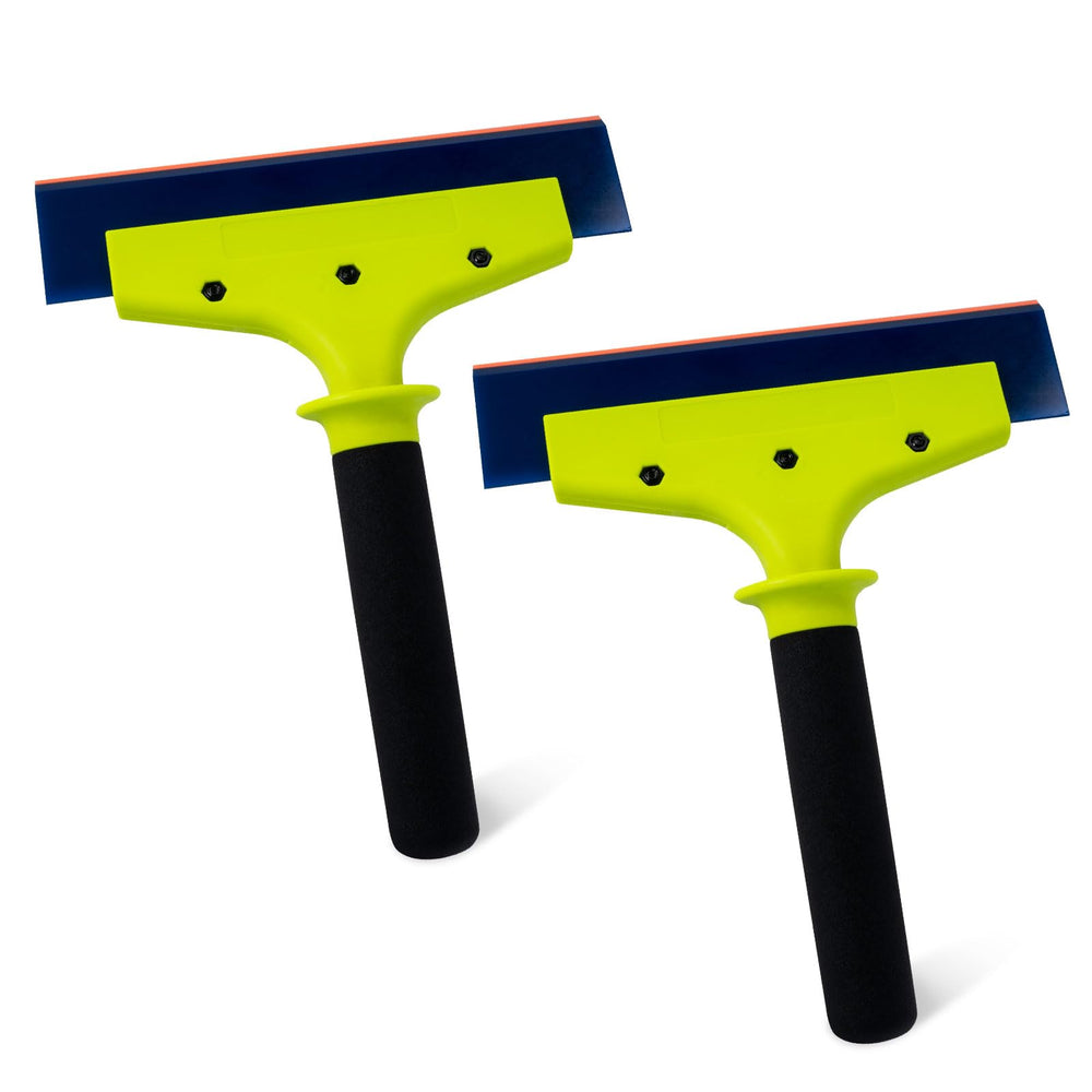 NEWISHTOOL 2-pack squeegee with beveled-edge blade for precise glass work.