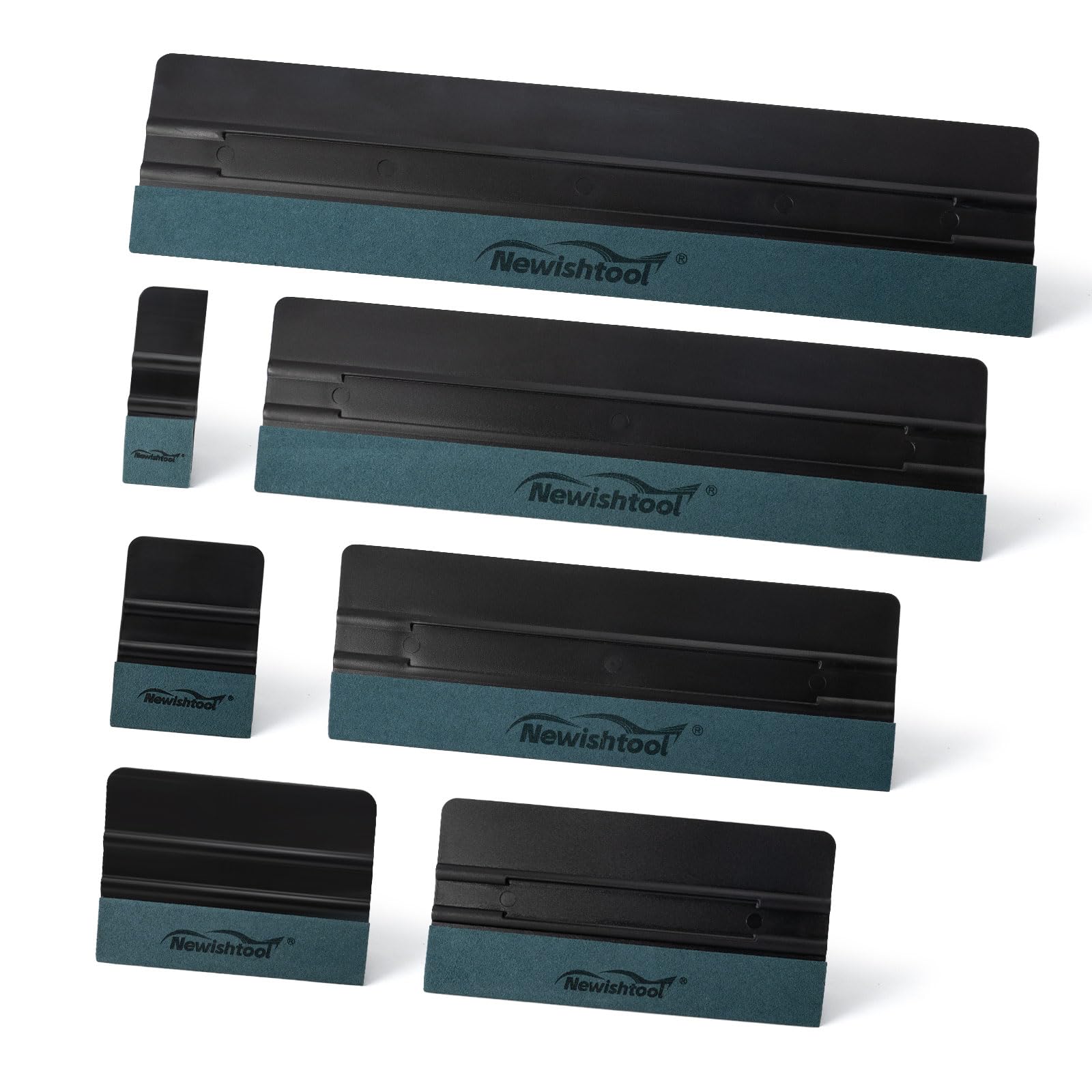 NEWISHTOOL 7-in-1 vinyl squeegee set with microfiber suede edge for smooth vinyl application