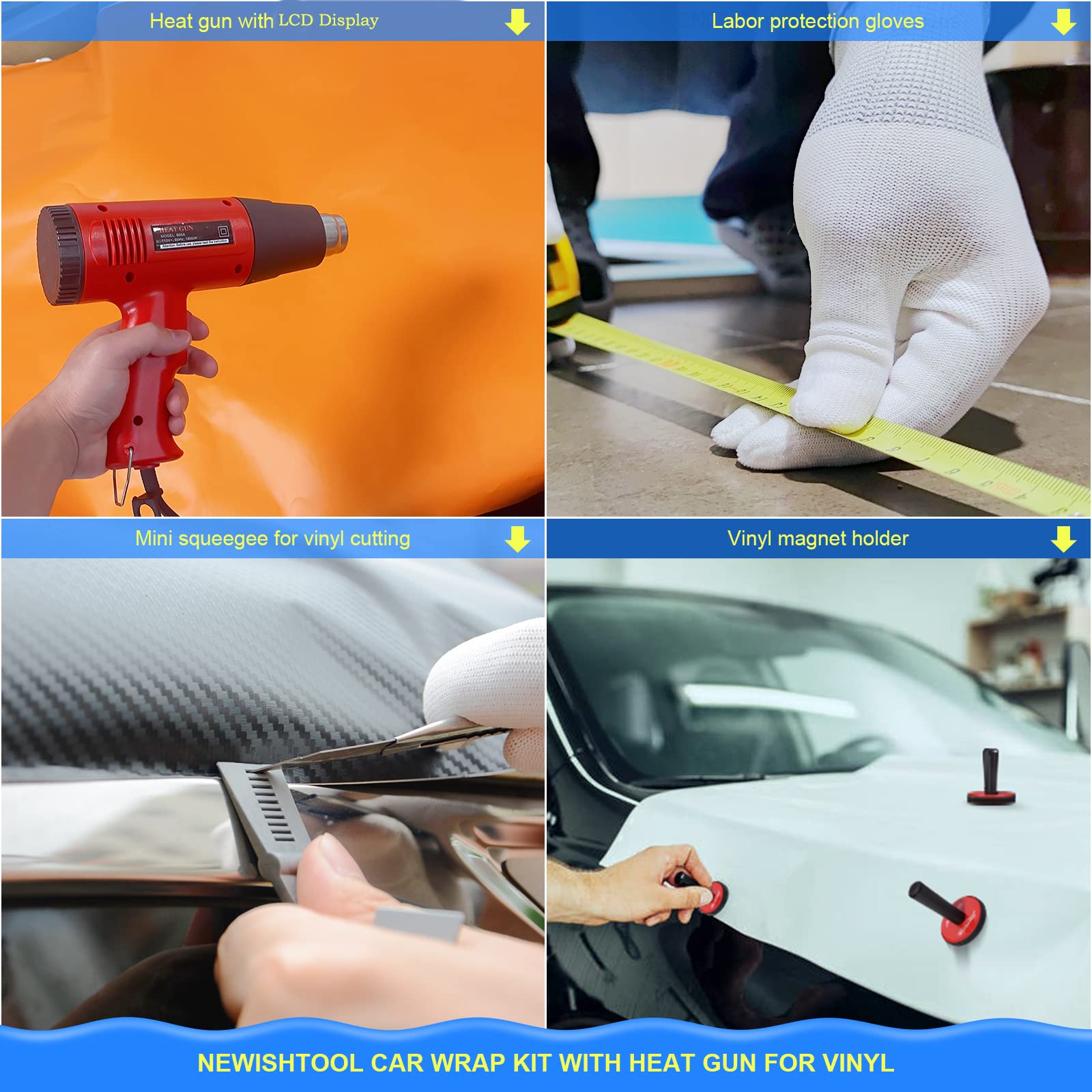 NEWISHTOOL long-handle tucking squeegee reaches bottom gaps