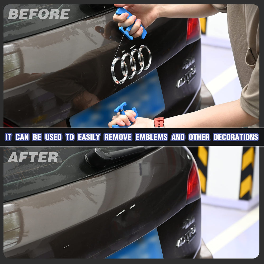 Scratch-free removal cord protects vehicle finish during badge lifting by NEWISHTOOL.