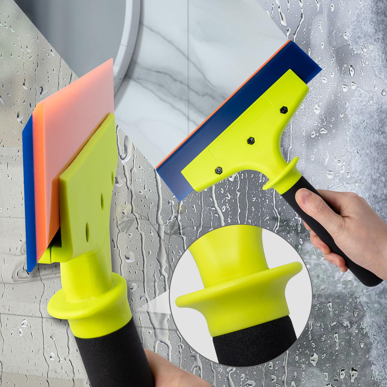NEWISHTOOL screw-connected blade prevents slippage and protects film surfaces.