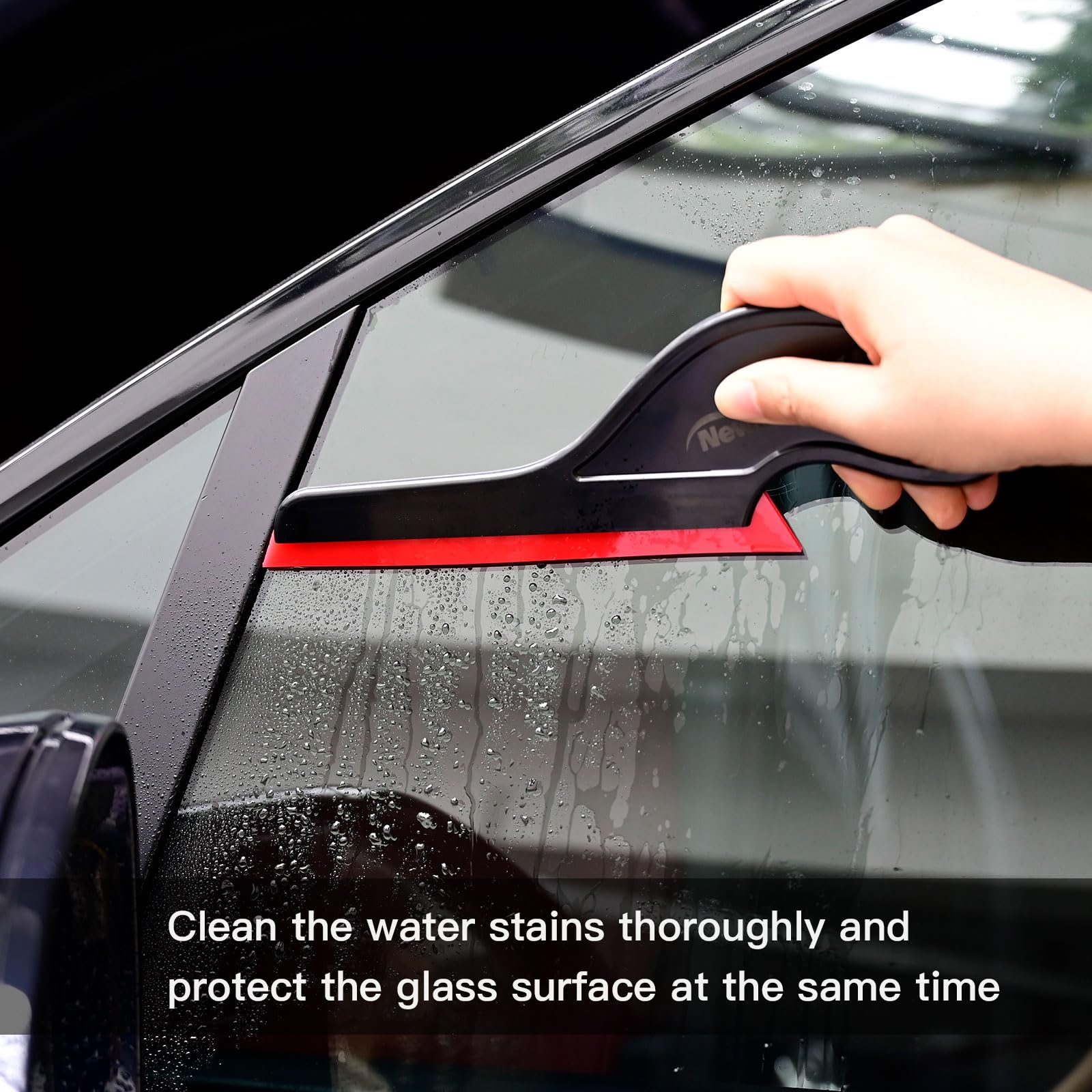 NEWISHTOOL silicone blade squeegee delivers smooth water removal during installation.