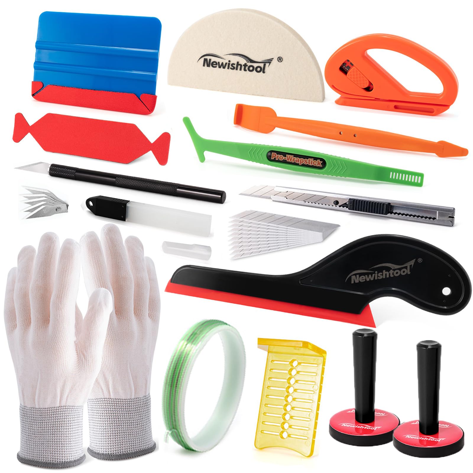 NEWISHTOOL vinyl wrap tool kit magnet holders keep film aligned during wraps