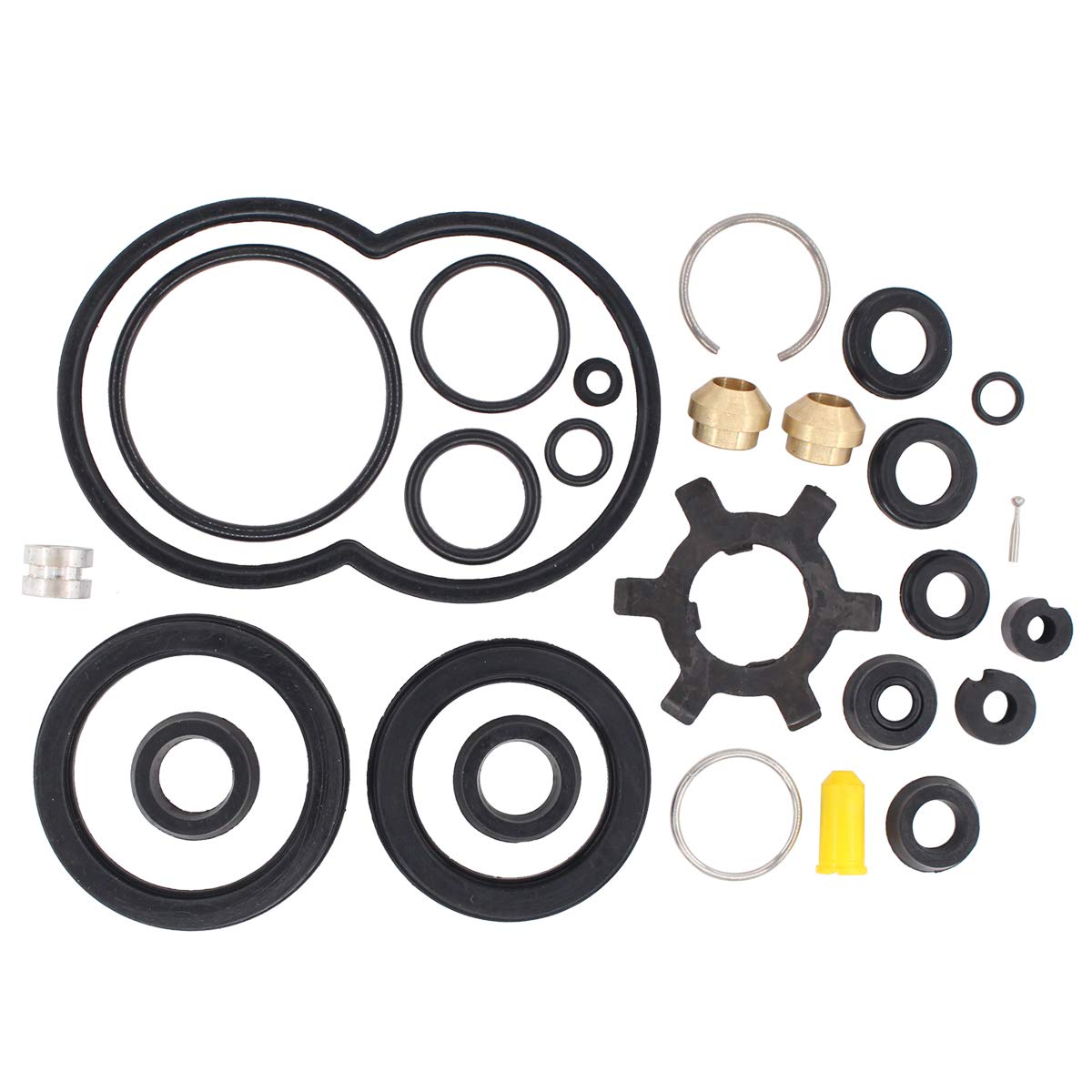 NewYall Brake Hydroboost Seal Repair Kit closeup shows seals for restoring hydroboost integrity in Ford and GM vehicles.