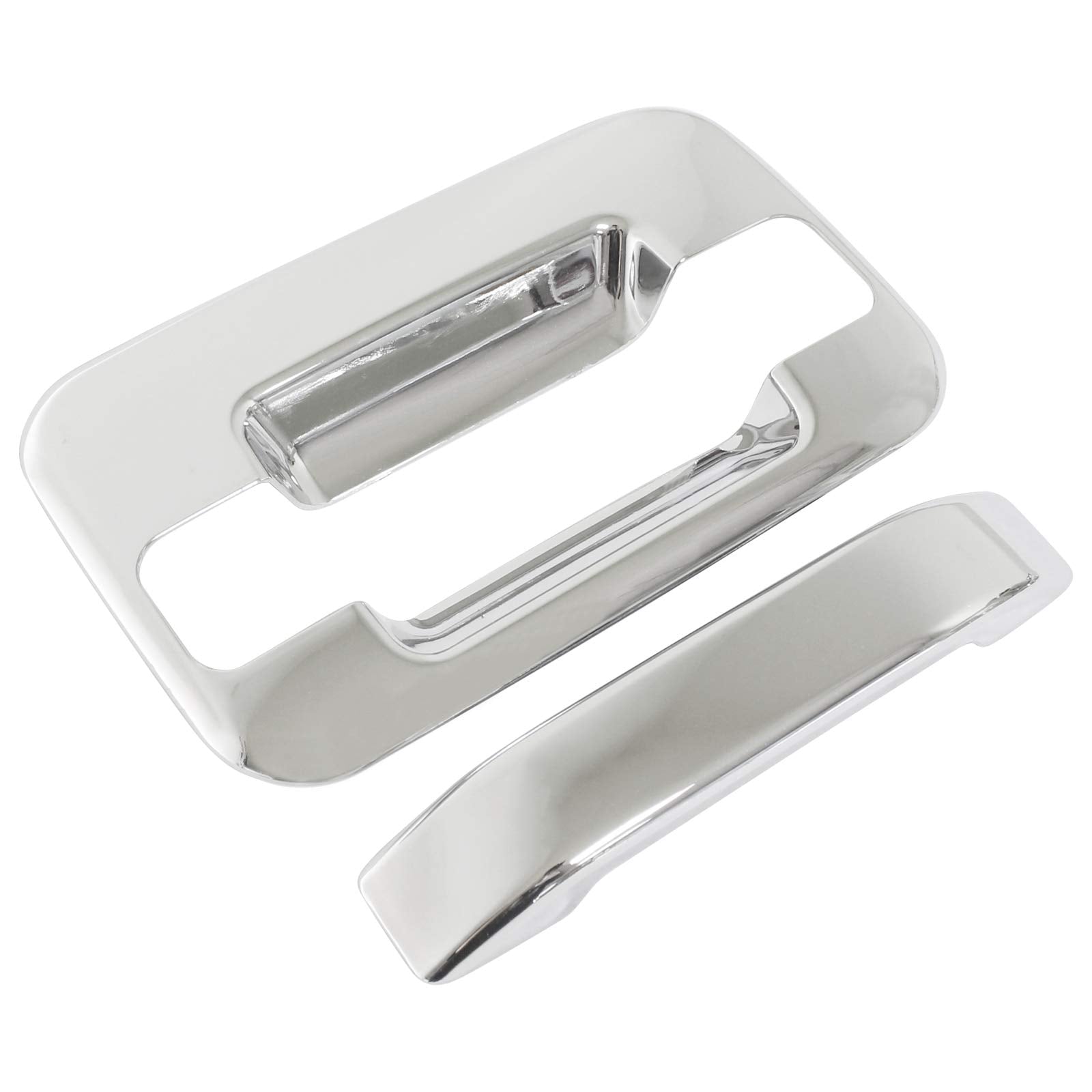 NewYall chrome door handle cover on Ford F-150 rear-left protects against wear.