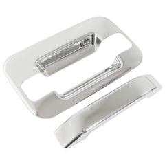 NewYall chrome door handle cover on Ford F-150 rear-left protects against wear.