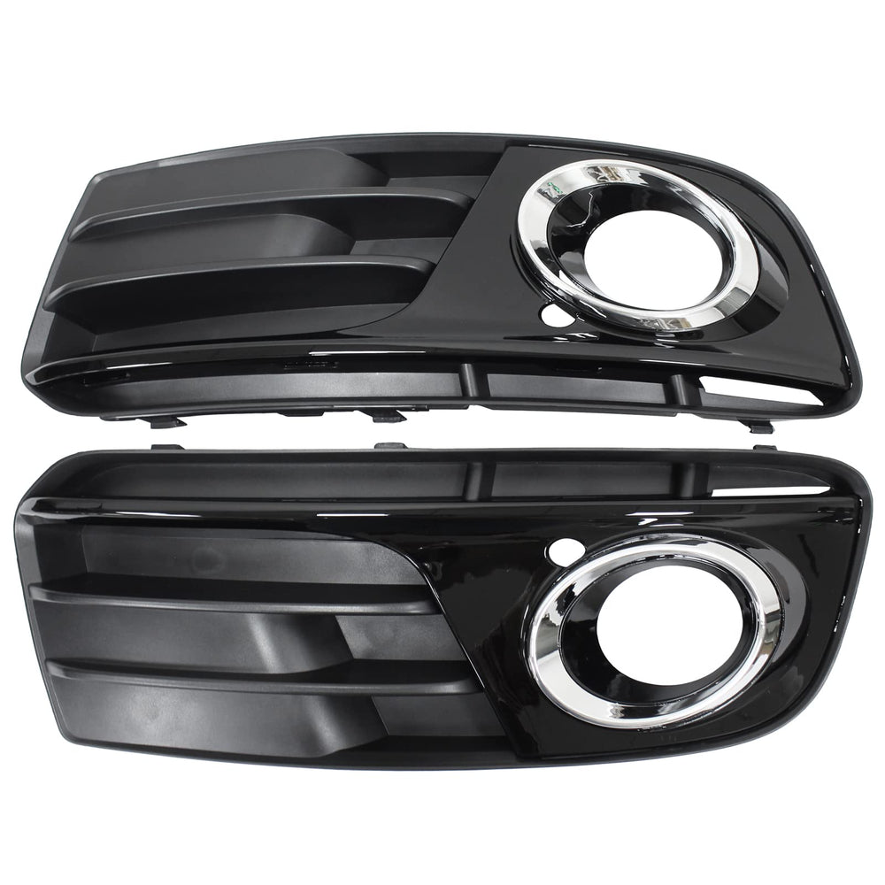NewYall glossy black ABS fog light cover for Audi Q5 left side, enhances front-end look.