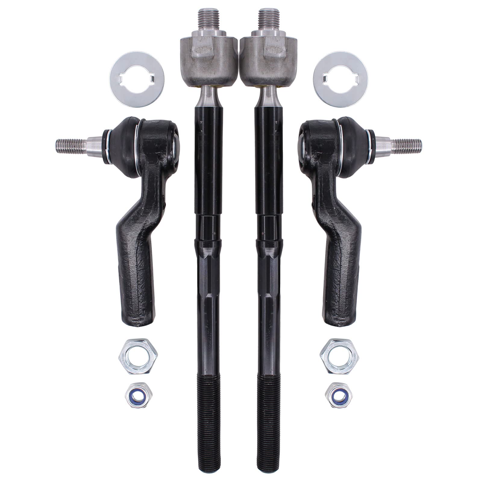 NewYall inner-front-left tie rod end closeup for precise steering alignment.