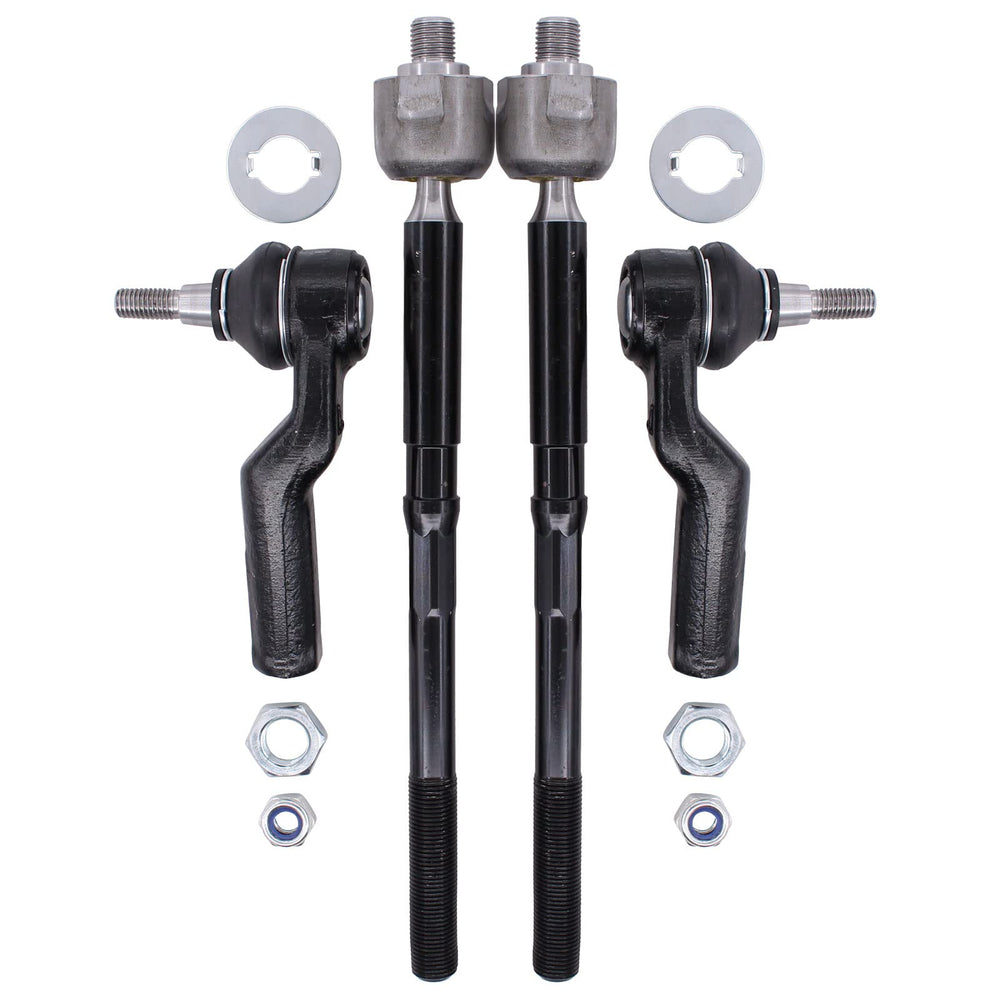 NewYall inner-front-left tie rod end closeup for precise steering alignment.
