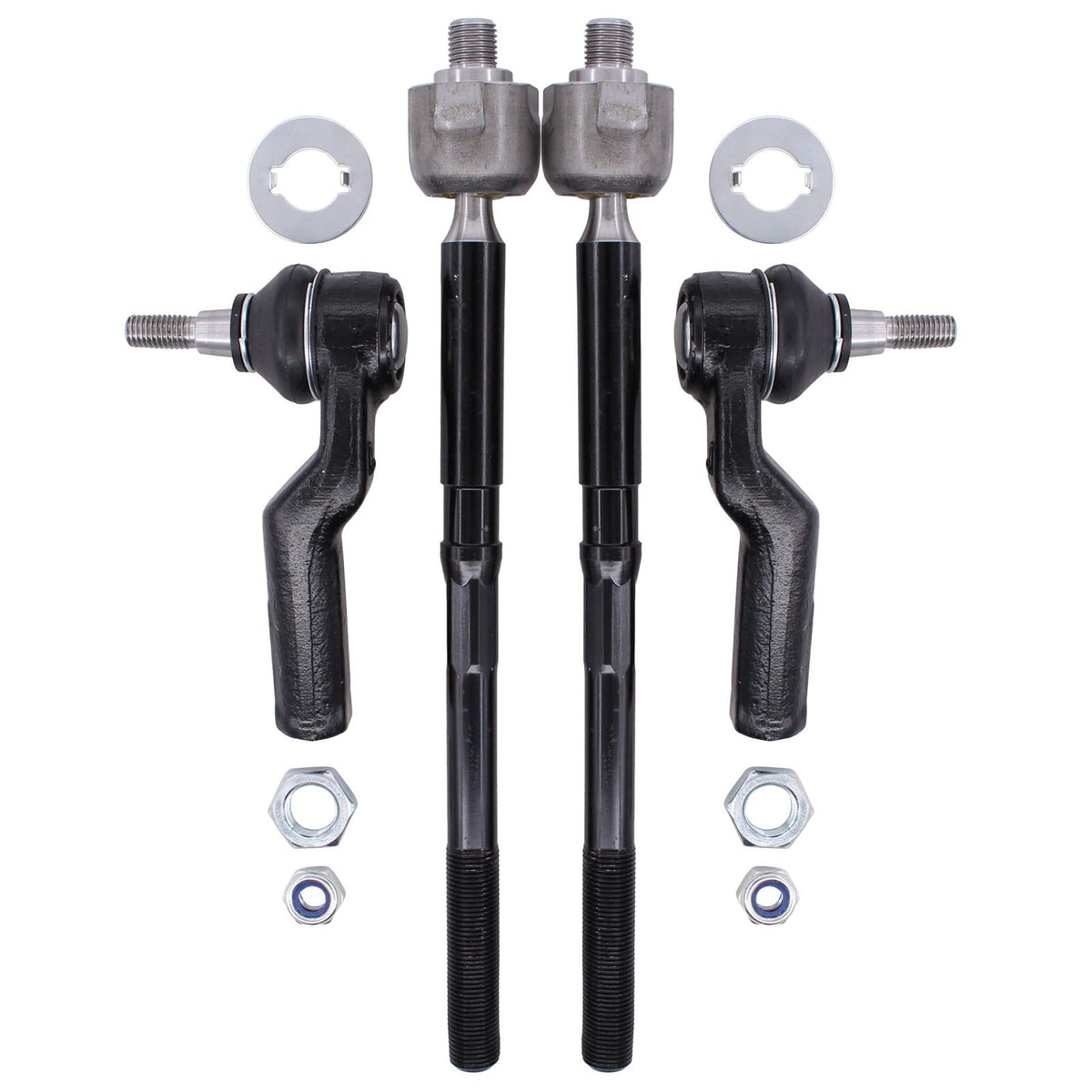 NewYall inner-front-left tie rod end closeup for precise steering alignment.