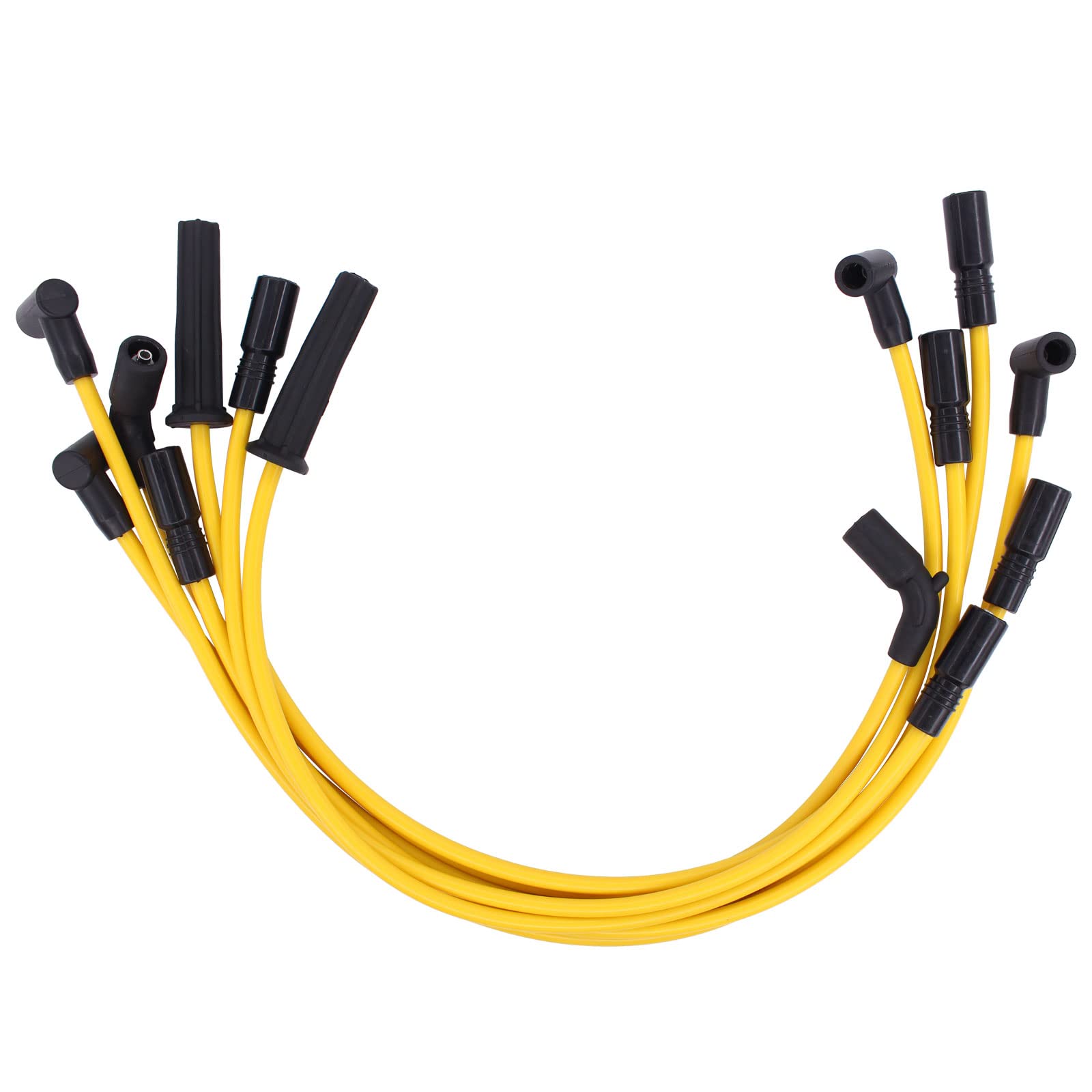 NewYall 8mm spark plug wire set on engine demonstrates precise fit and easy installation