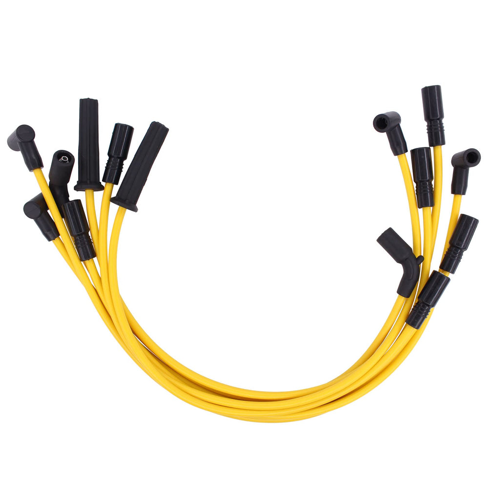 NewYall 8mm spark plug wire set on engine demonstrates precise fit and easy installation