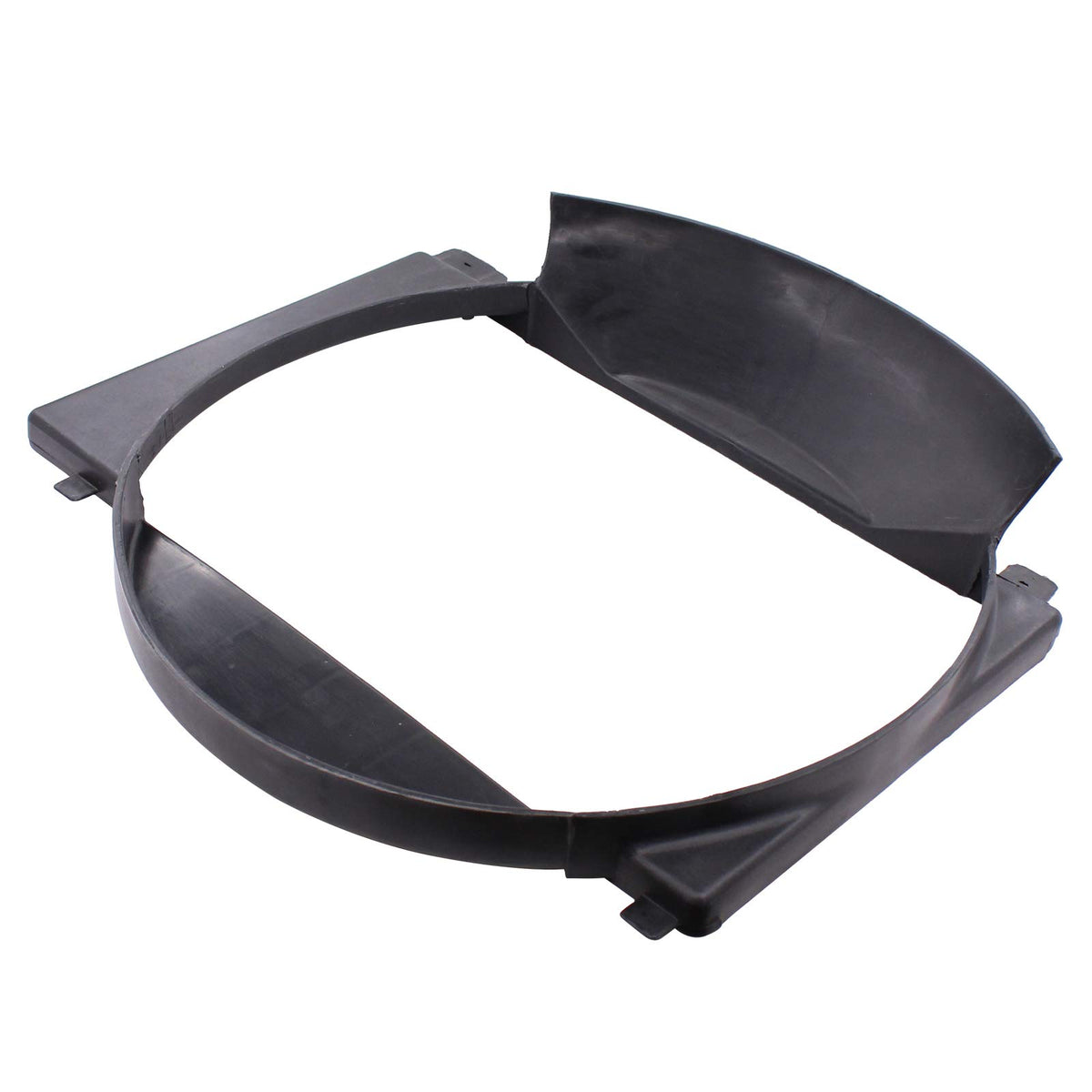 NewYall radiator shroud for Jeep Cherokee front view improves airflow and cooling potential.