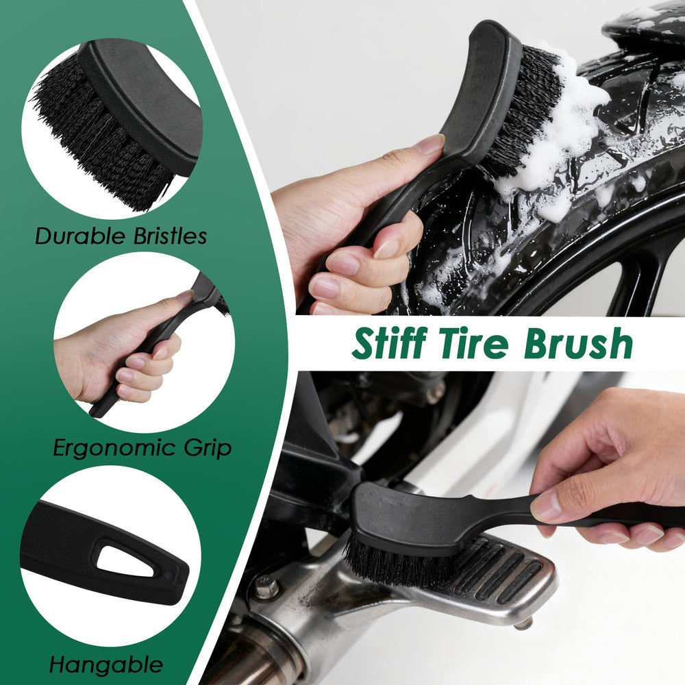 NexaBrush 9-pack Soft Tire Brush protects paint while lifting dirt from tires