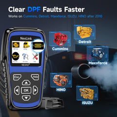 NEXAS NL102P oil reset supports Cummins maintenance tasks.