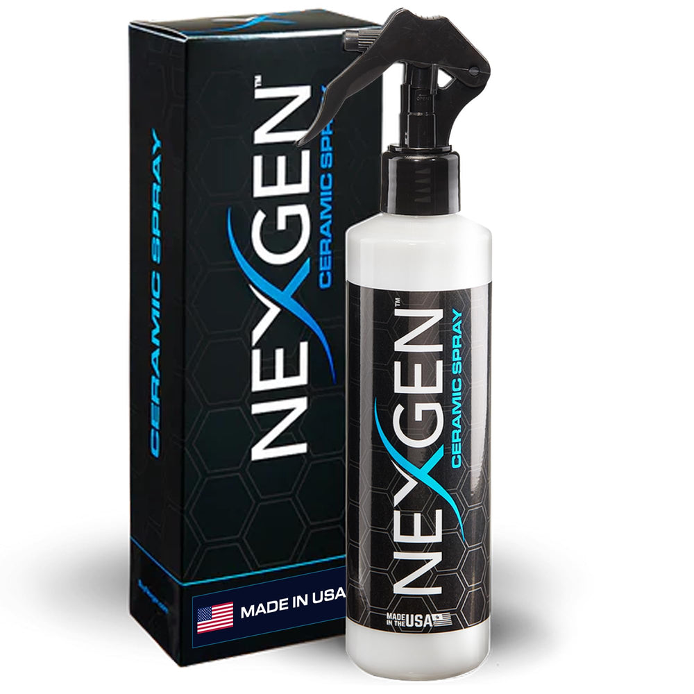 Nexgen Ceramic Spray bottle shown ready for quick exterior protection and shine.