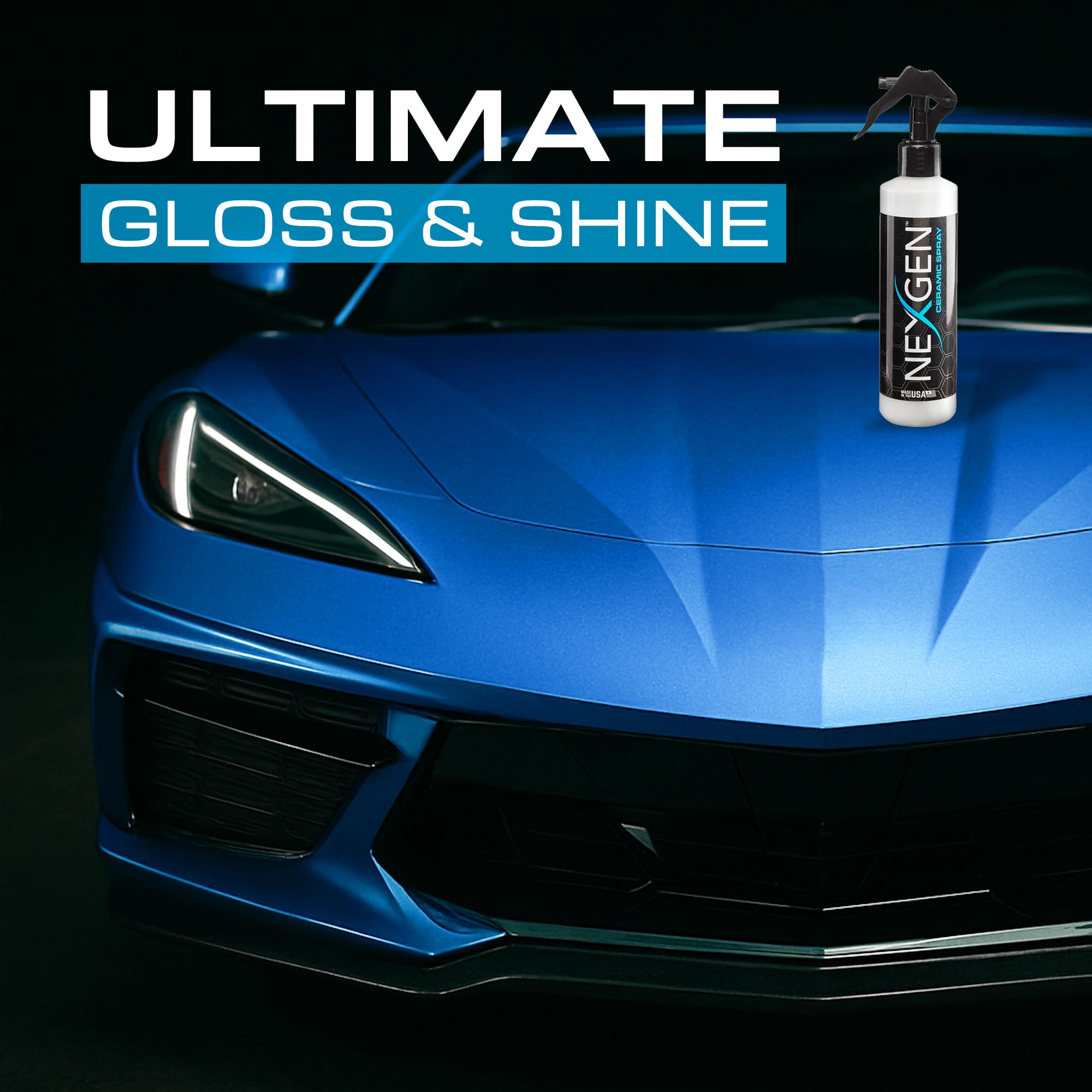 Nexgen Ceramic Spray applied to wheels to preserve color and finish.