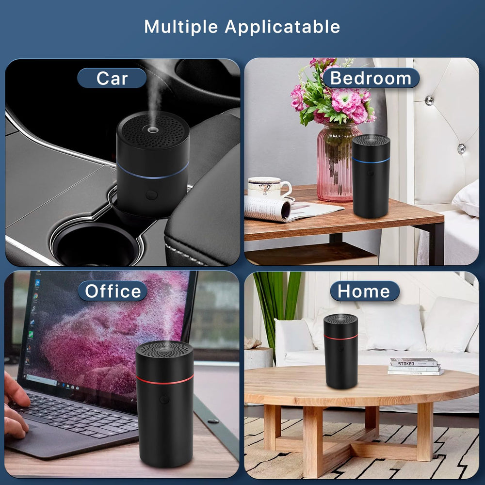 NEXHC USB-powered ultrasonic diffuser for a silent, fresh cabin.
