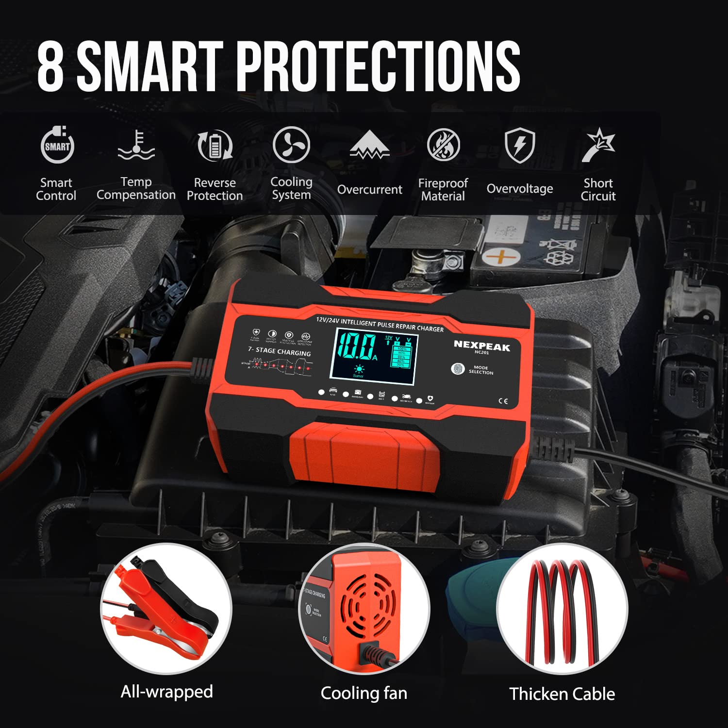 NEXPEAK NC201 temperature compensation adjusts charging for climate