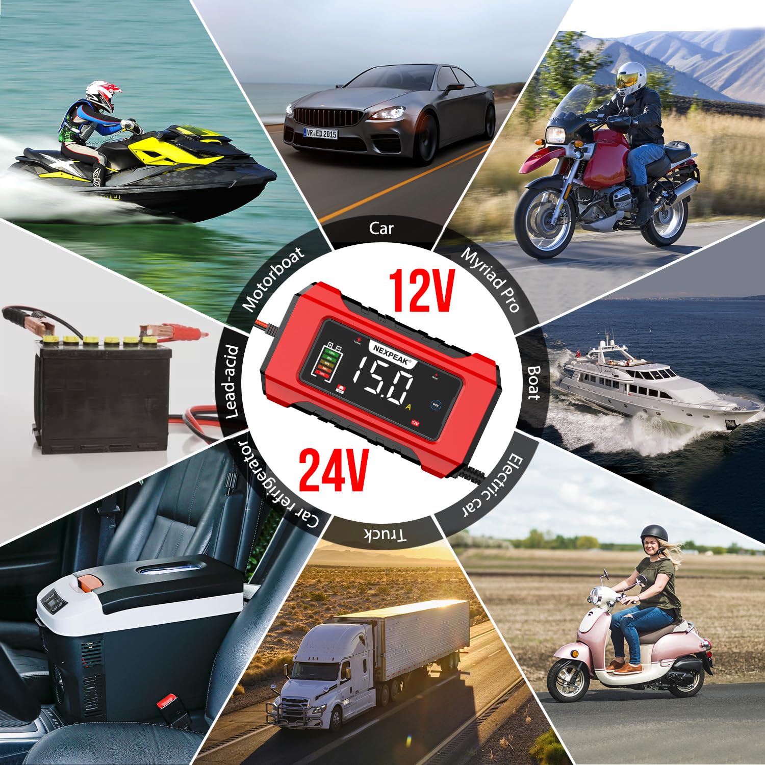 NEXPEAK NC215 pulse repair function detects sulfation for stronger starts.