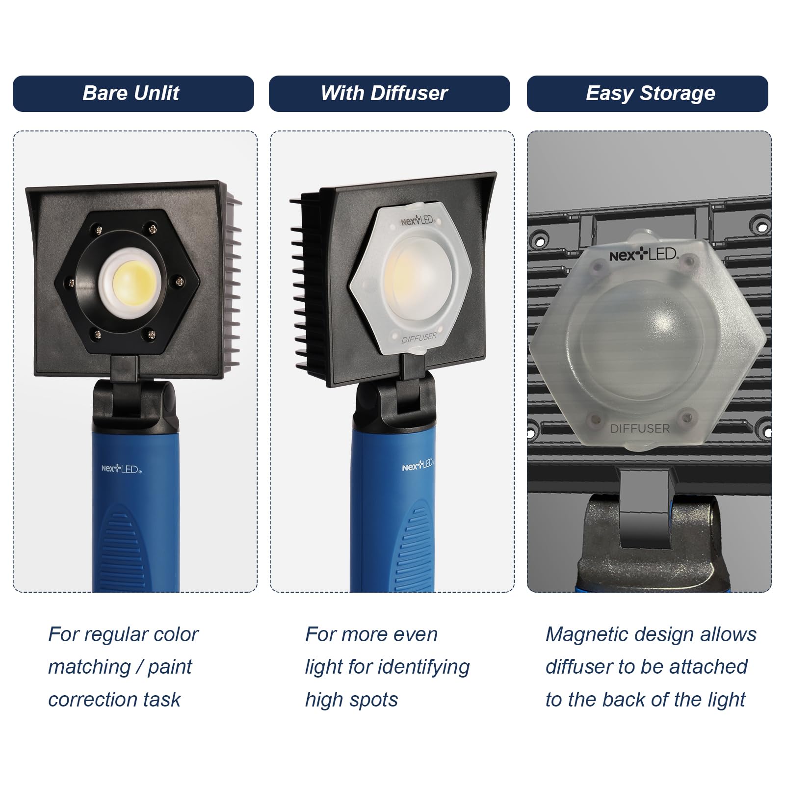 NextLED NT-V3505 ergonomic controls with battery indicator