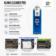 Nextzett Klima Cleaner Pro application hose illustrating precise cleaning access