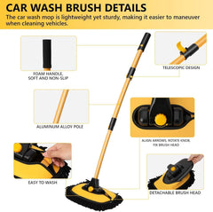NEZENO chenille microfiber head cleans gently without scratching paint